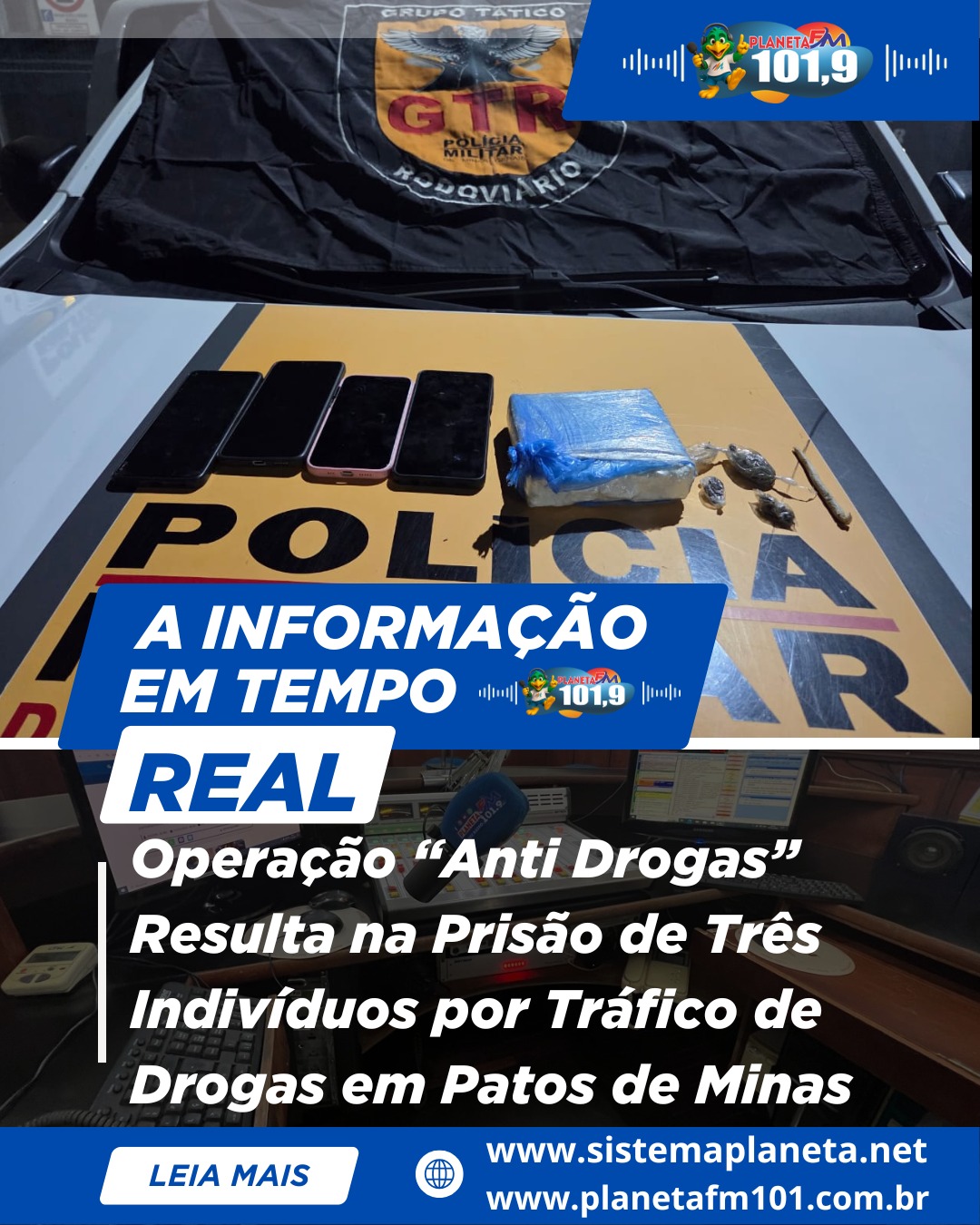 Operação “Anti Drogas” Resulta na Prisão de Três Indivíduos por Tráfico de Drogas em Patos de Minas
