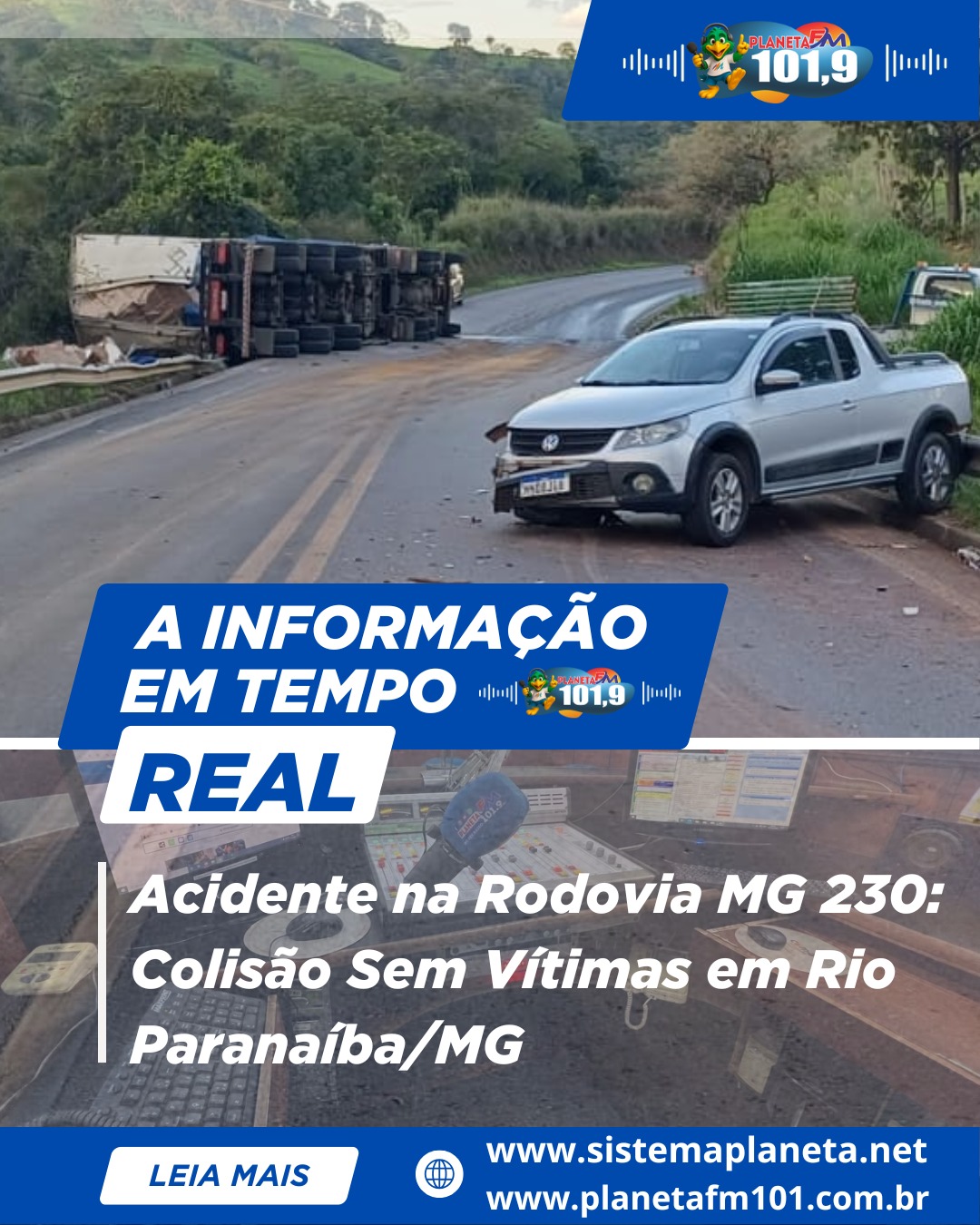 Acidente na Rodovia MG 230: Colisão Sem Vítimas em Rio Paranaíba/MG