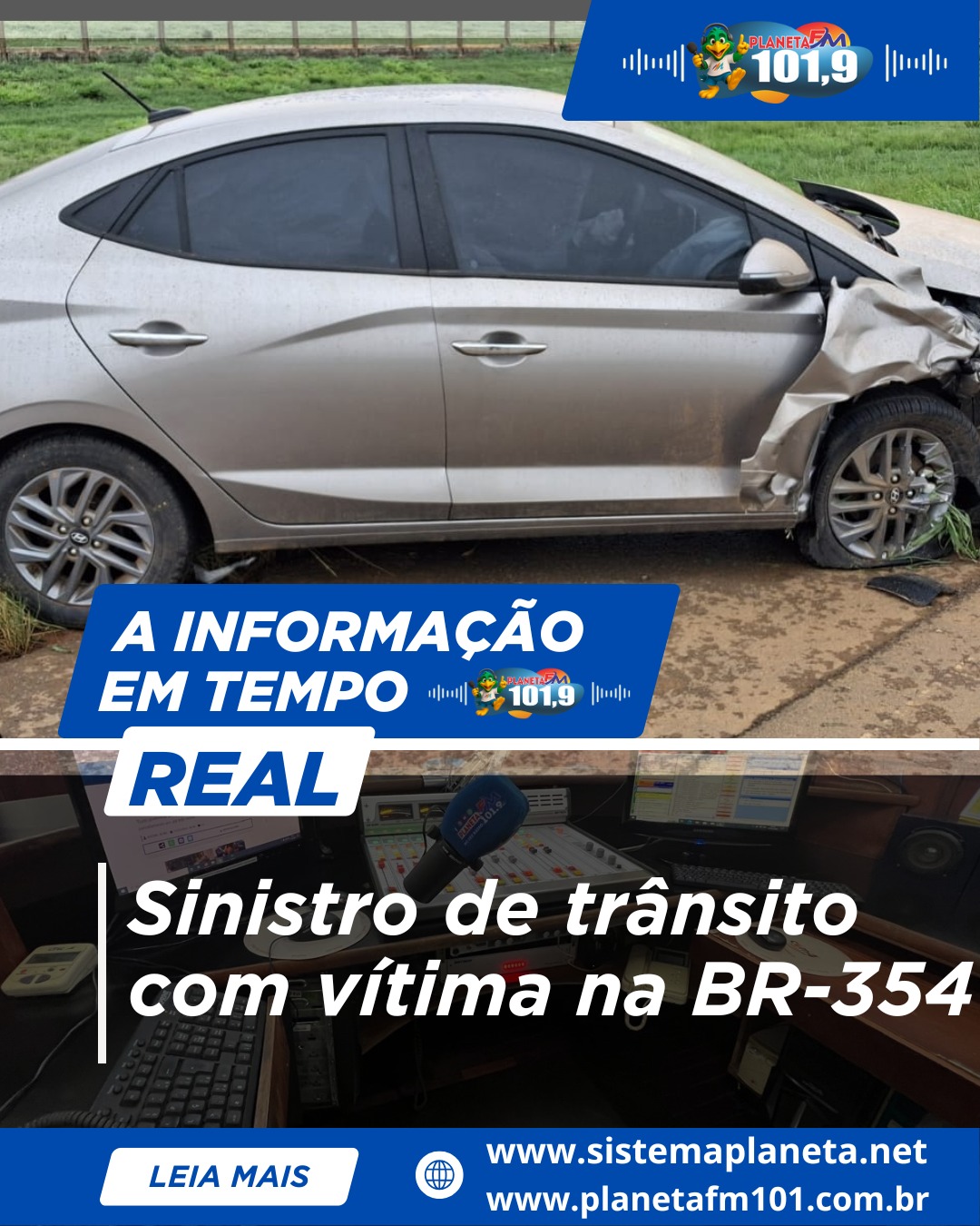 Sinistro de trânsito com vítima na BR-354