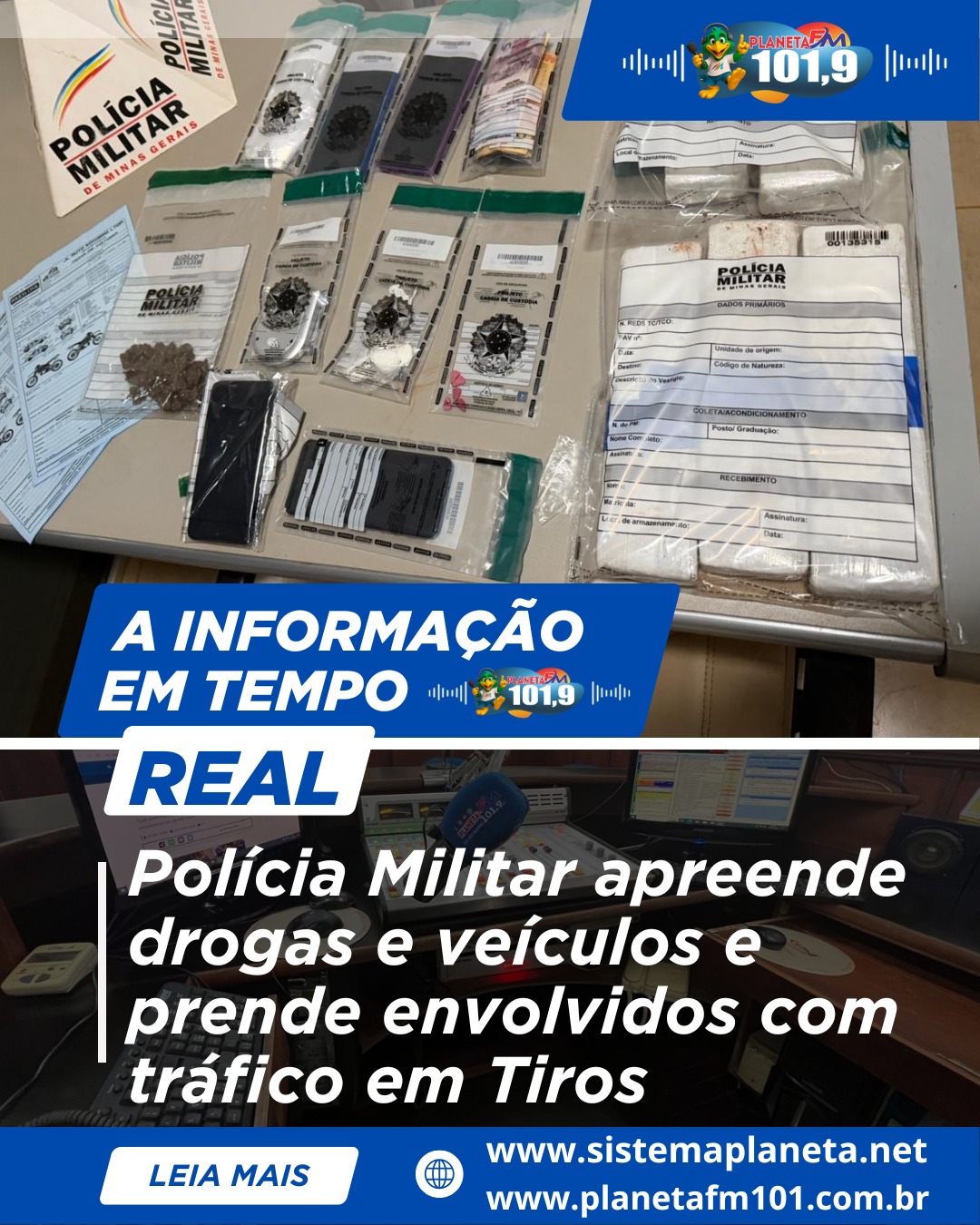 Polícia Militar apreende drogas e veículos e prende envolvidos com tráfico em Tiros
