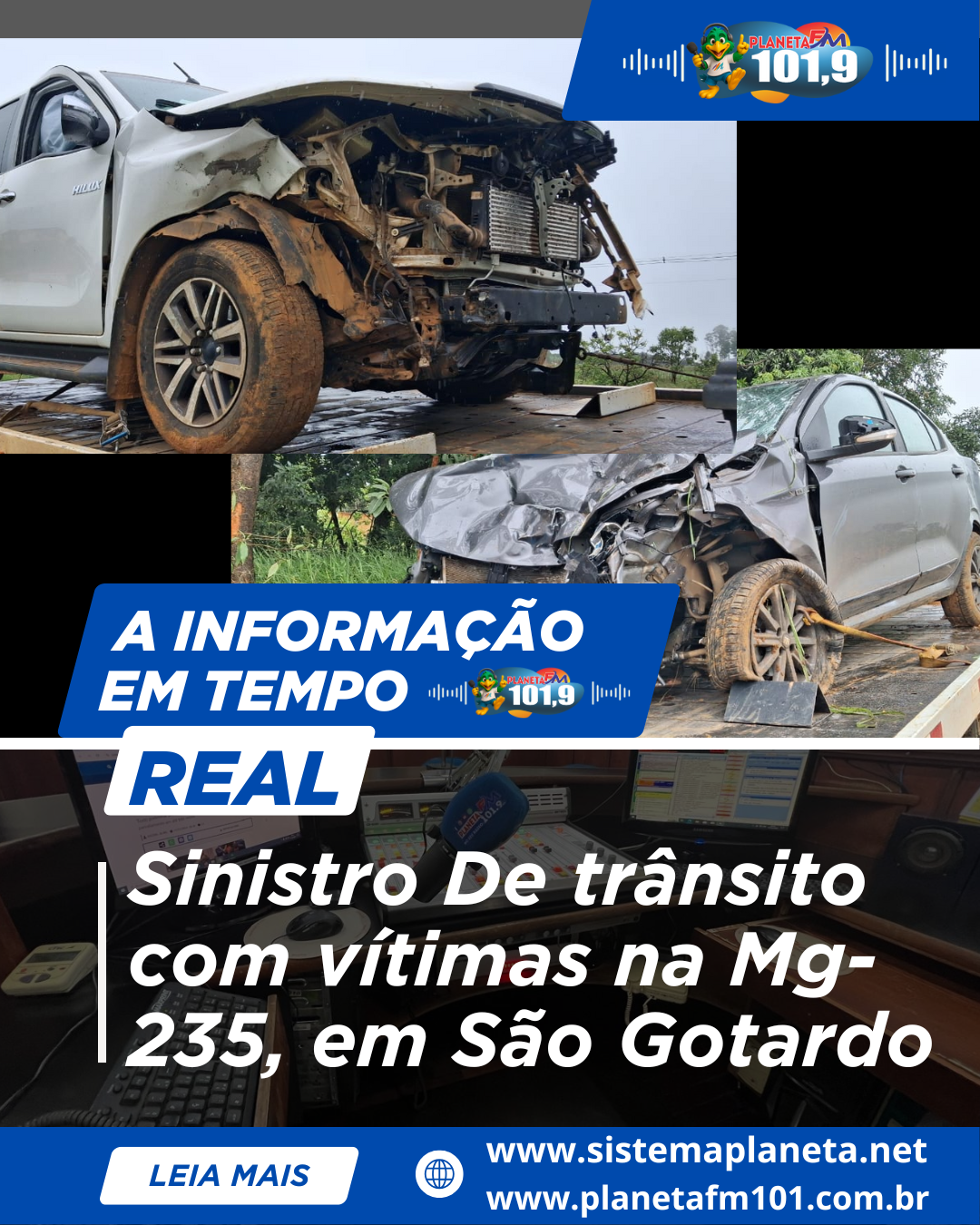 Sinistro De trânsito com vítimas na Mg-235, em São Gotardo