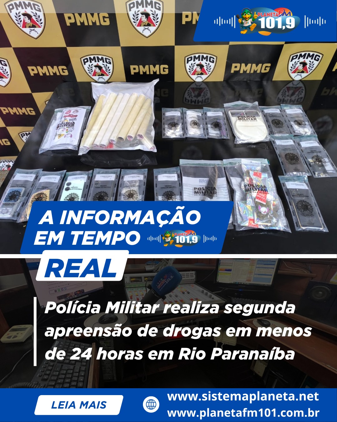 Polícia Militar realiza segunda apreensão de drogas em menos de 24 horas em Rio Paranaíba