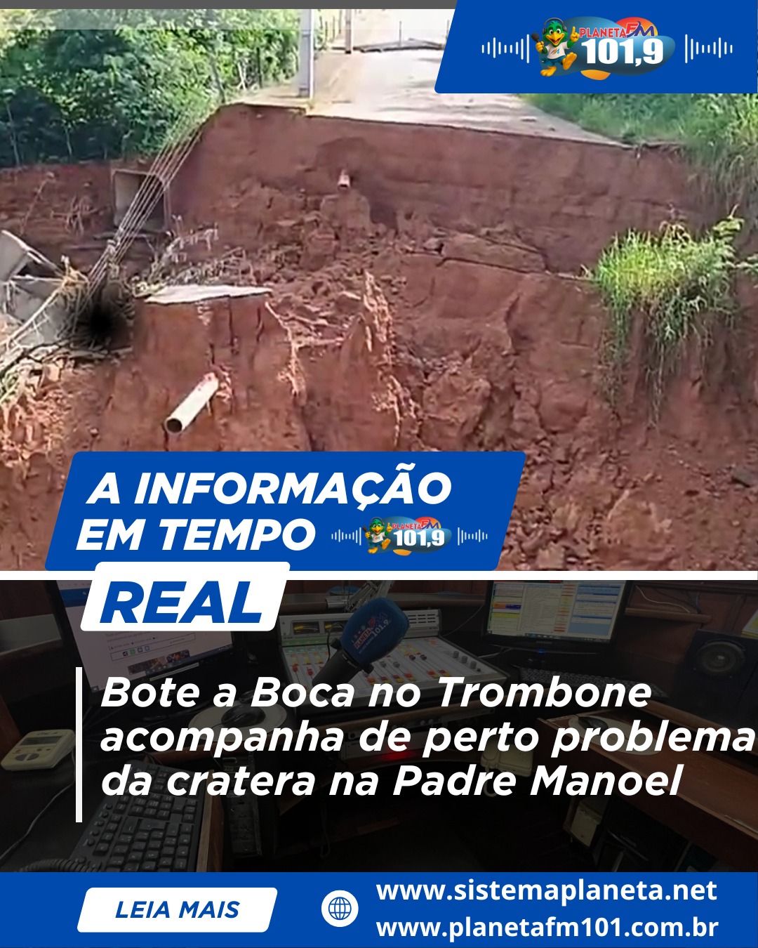 Bote a Boca no Trombone acompanha de perto problema da cratera na Padre Manoel