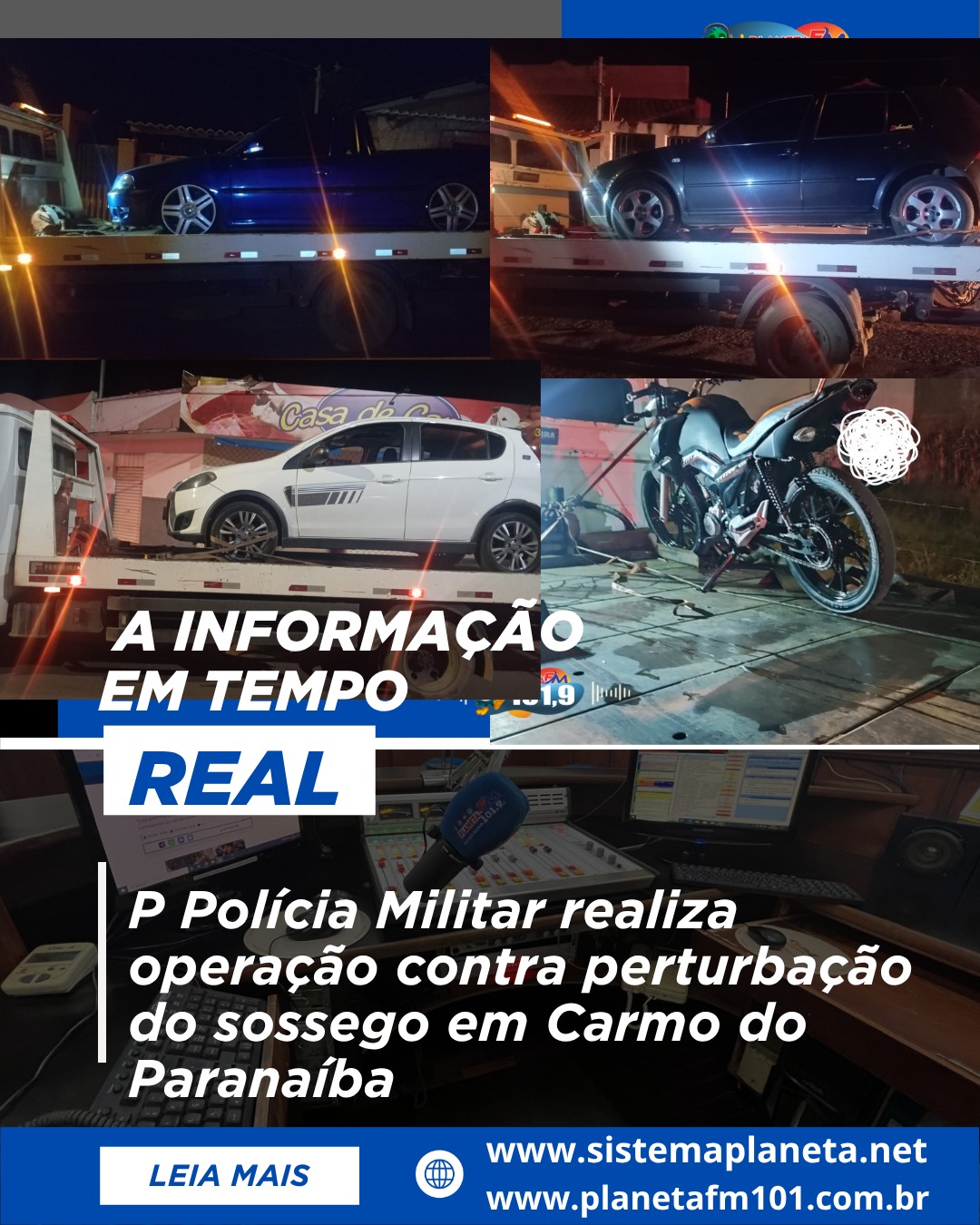 Polícia Militar realiza operação contra perturbação do sossego em Carmo do Paranaíba