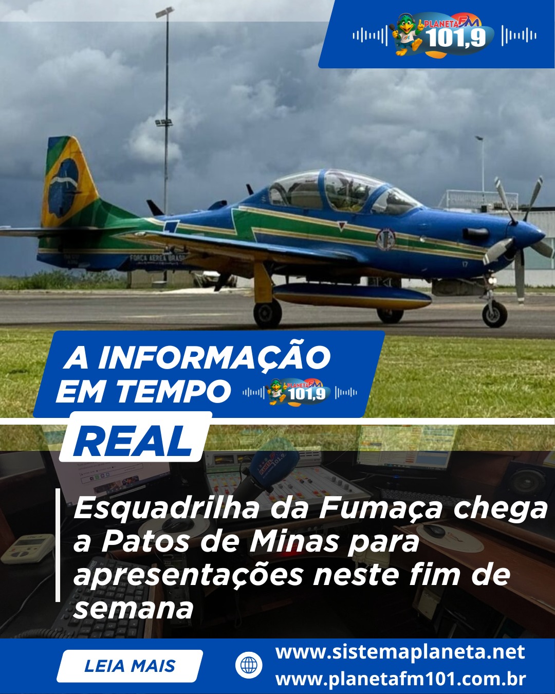 Esquadrilha da Fumaça chega a Patos de Minas para apresentações neste fim de semana