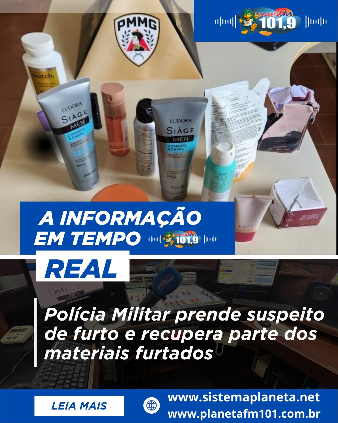 Polícia Militar prende suspeito de furto e recupera parte dos materiais furtados