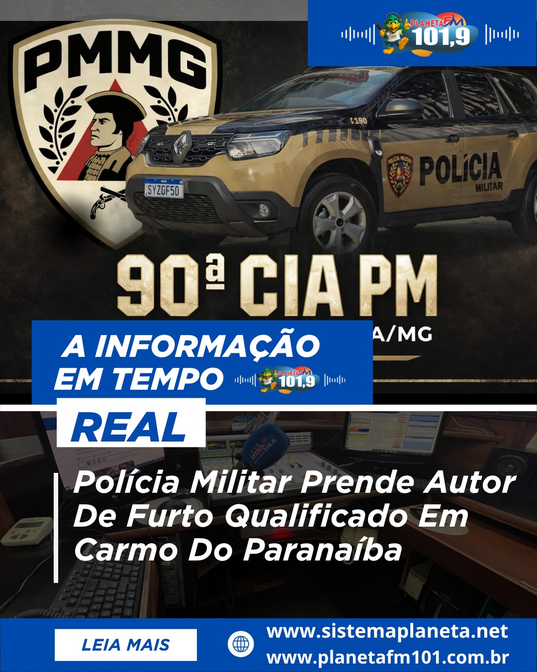 POLÍCIA MILITAR PRENDE AUTOR DE FURTO QUALIFICADO EM CARMO DO PARANAÍBA